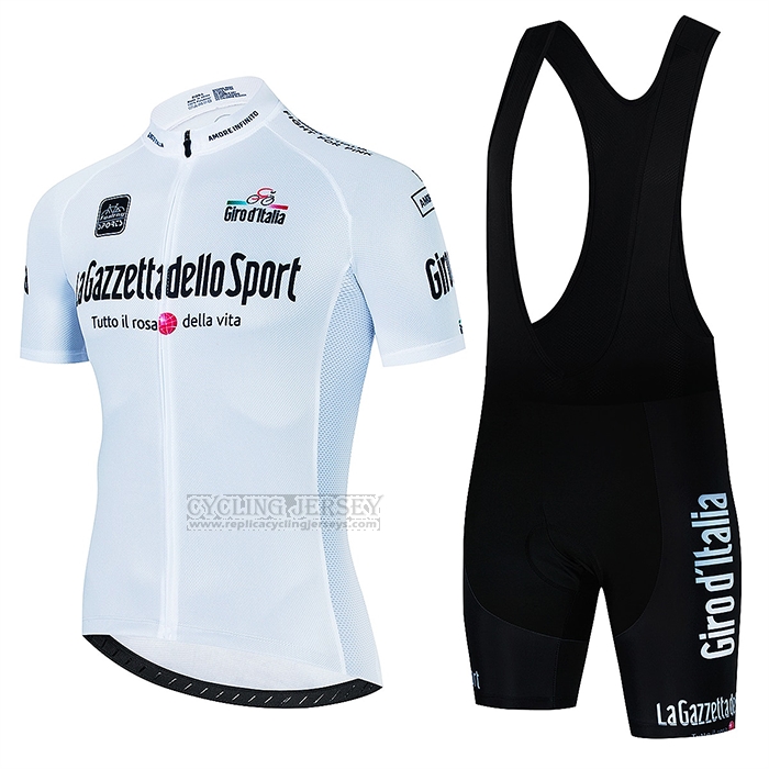 2022 Cycling Jersey Giro d'Italia Dark White Short Sleeve and Bib Short